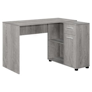 Pemberly Row Corner Computer Desk Home Office 46&quotL L-Shape Laminate Grey