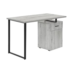 Pemberly Row Computer Desk Home Office Laptop Storage Drawers 48&quotL Metal Grey