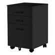 Pemberly Row File Cabinet Rolling Mobile Printer Stand Office Laminate Black