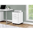 Pemberly Row File Cabinet Rolling Mobile Printer Stand Office Laminate White