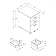 Pemberly Row File Cabinet Rolling Mobile Printer Stand Office Laminate White