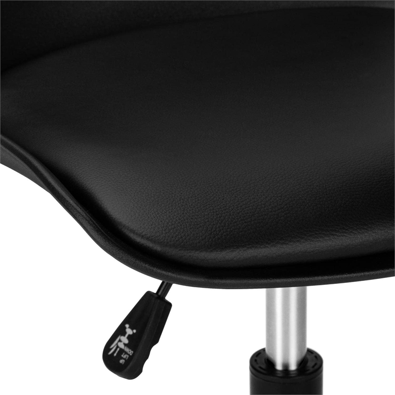 Pemberly Row Juvenile Metal Swivel Ergonomic Office Chair in Black