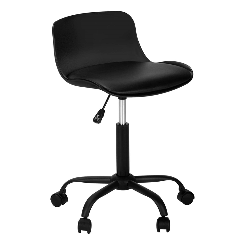 Pemberly Row Juvenile Metal Swivel Ergonomic Office Chair in Black