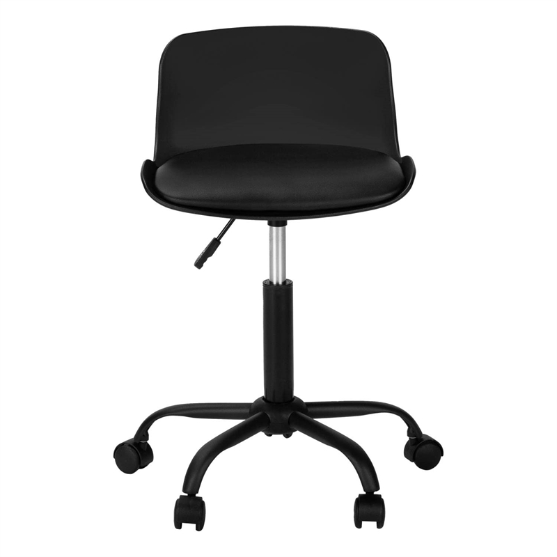 Pemberly Row Juvenile Metal Swivel Ergonomic Office Chair in Black