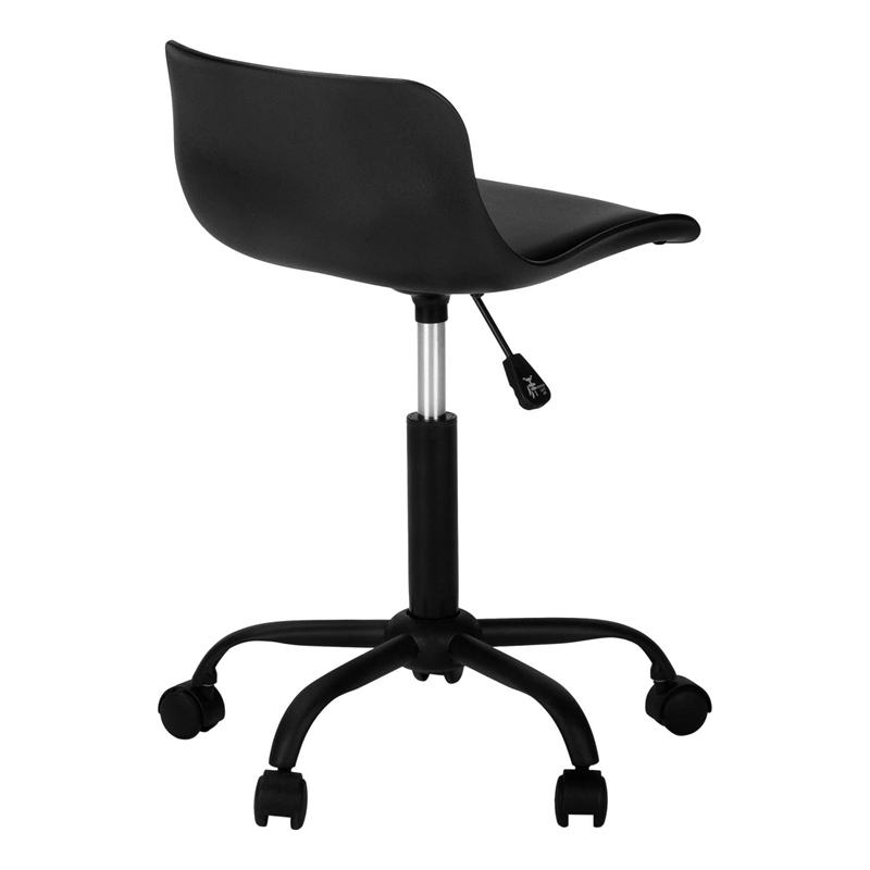 Pemberly Row Juvenile Metal Swivel Ergonomic Office Chair in Black