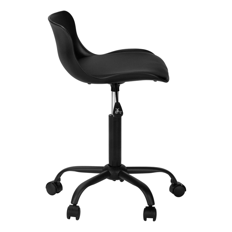 Pemberly Row Juvenile Metal Swivel Ergonomic Office Chair in Black