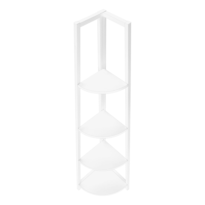 Pemberly Row Corner Bookshelf Etagere 4-Tier 60