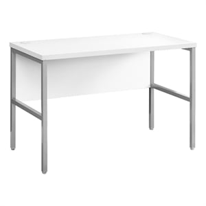 Pemberly Row Computer Desk 48&quotL Home Office Commercial Grade in White & Silver