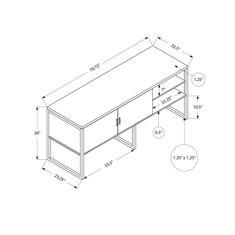 Pemberly Row Office Credenza 72