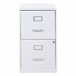 Pemberly Row Traditional 2-Drawers Locking Metal File Cabinet in White