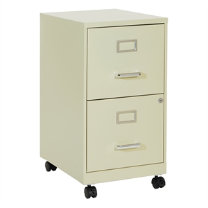 Pemberly Row 2-Drawers Mobile Locking Metal File Cabinet in Tan