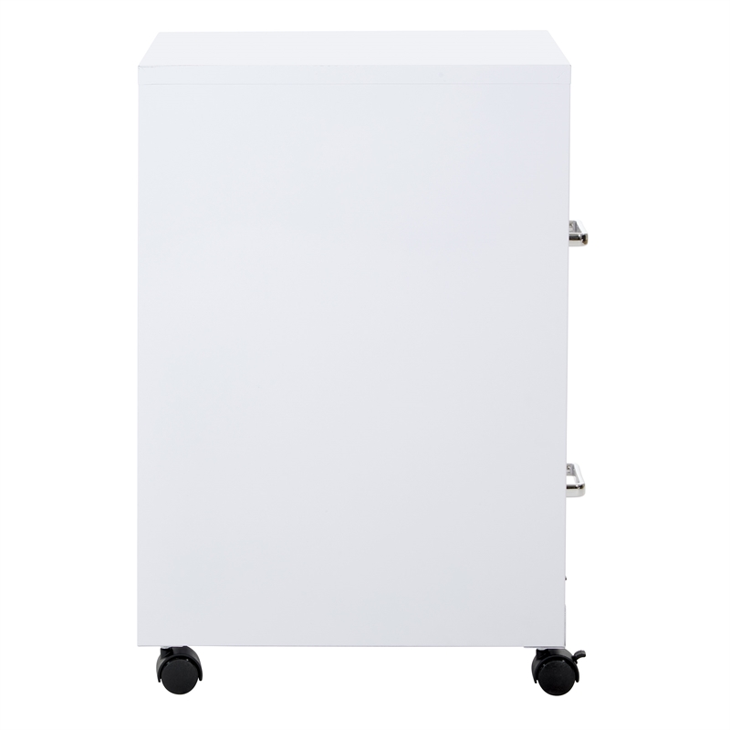 Pemberly Row 2-Drawers Mobile Locking Metal File Cabinet in White
