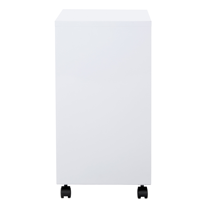 Pemberly Row 2-Drawers Mobile Locking Metal File Cabinet in White