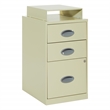 Pemberly Row 3-Drawers Locking Metal File Cabinet with Top Shelf in Tan