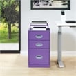 Pemberly Row 3-Drawers Locking Metal File Cabinet with Top Shelf in Purple