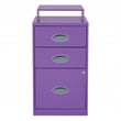Pemberly Row 3-Drawers Locking Metal File Cabinet with Top Shelf in Purple
