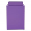 Pemberly Row 3-Drawers Locking Metal File Cabinet with Top Shelf in Purple