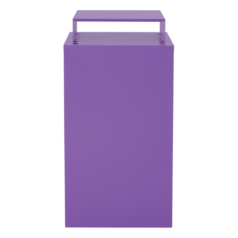 Pemberly Row 3-Drawers Locking Metal File Cabinet with Top Shelf in Purple
