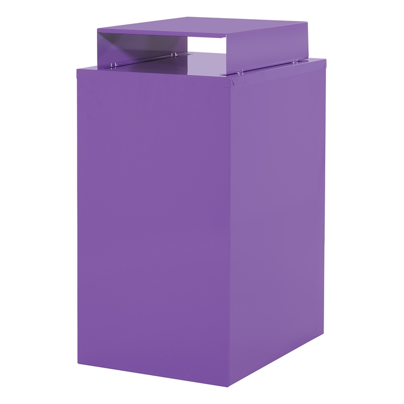 Pemberly Row 3-Drawers Locking Metal File Cabinet with Top Shelf in Purple