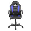 Pemberly Row Faux Leather Kids Gaming and Student Racer Chair in Blue/Black