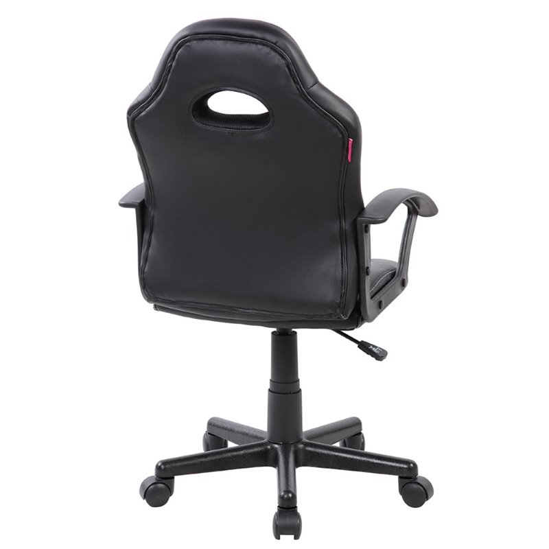 Pemberly Row Faux Leather Kids Gaming and Student Racer Chair in Blue/Black