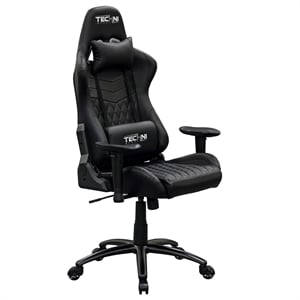 Pemberly Row Ergonomic High-Back Racer Style Gaming Chair in Black