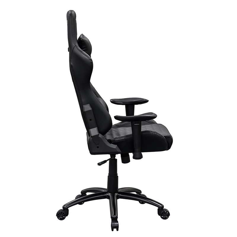 Pemberly Row Ergonomic High-Back Racer Style Gaming Chair in Black