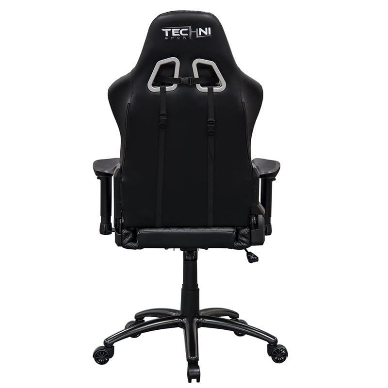 Pemberly Row Ergonomic High-Back Racer Style Gaming Chair in Black