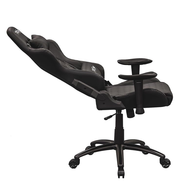 Pemberly Row Ergonomic High-Back Racer Style Gaming Chair in Black