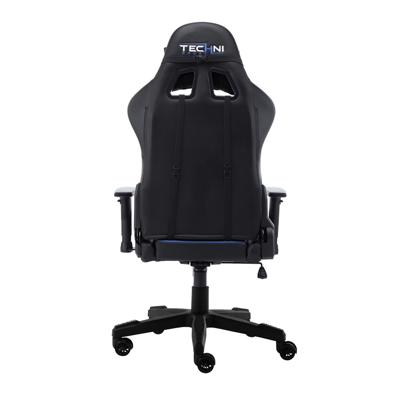 Pemberly Row Polyurethane and Steel Frame Office-PC Gaming Chair in Blue