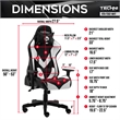 Pemberly Row Polyurethane and Steel Frame Office-PC Gaming Chair in White