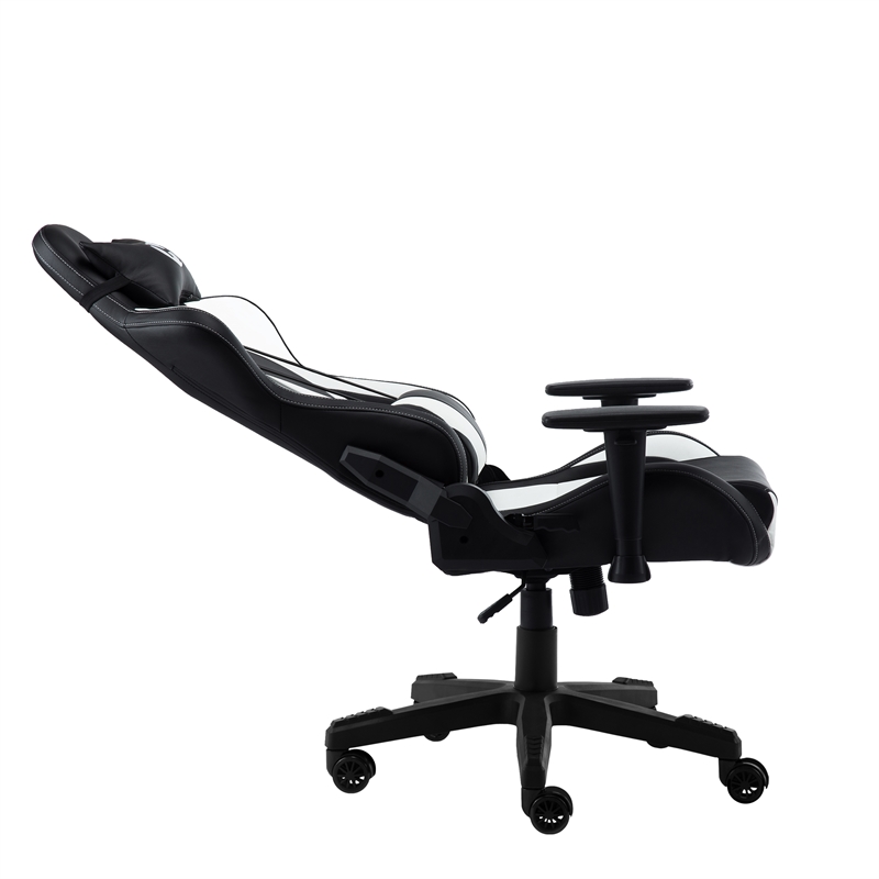 Pemberly Row Polyurethane and Steel Frame Office-PC Gaming Chair in White