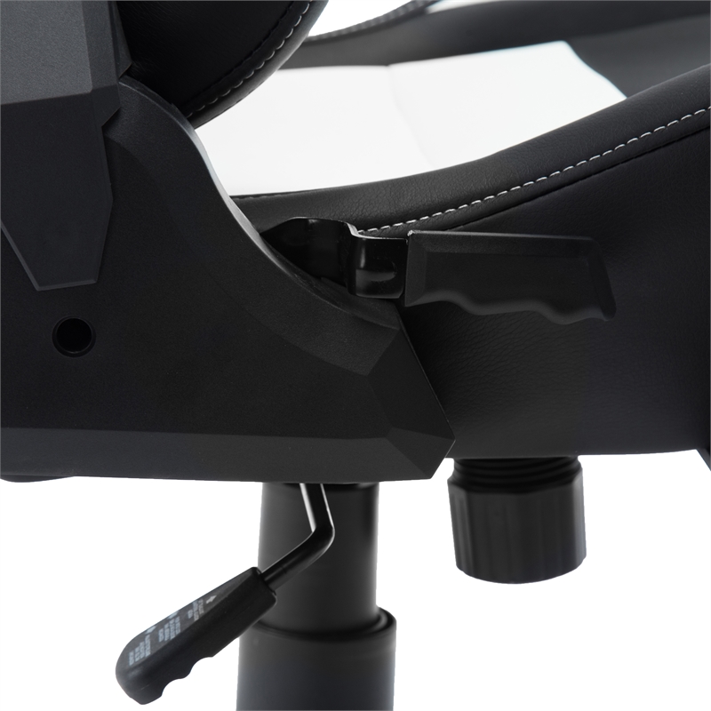 Pemberly Row Polyurethane and Steel Frame Office-PC Gaming Chair in White