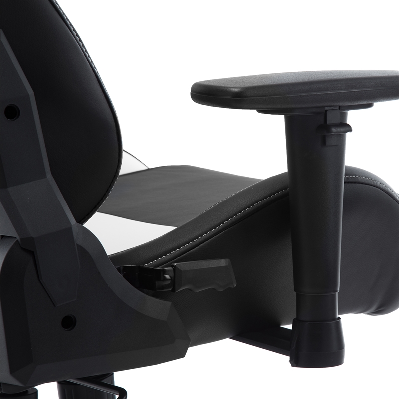 Pemberly Row Polyurethane and Steel Frame Office-PC Gaming Chair in White