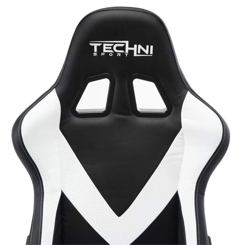Pemberly Row Polyurethane and Steel Frame Office-PC Gaming Chair in White