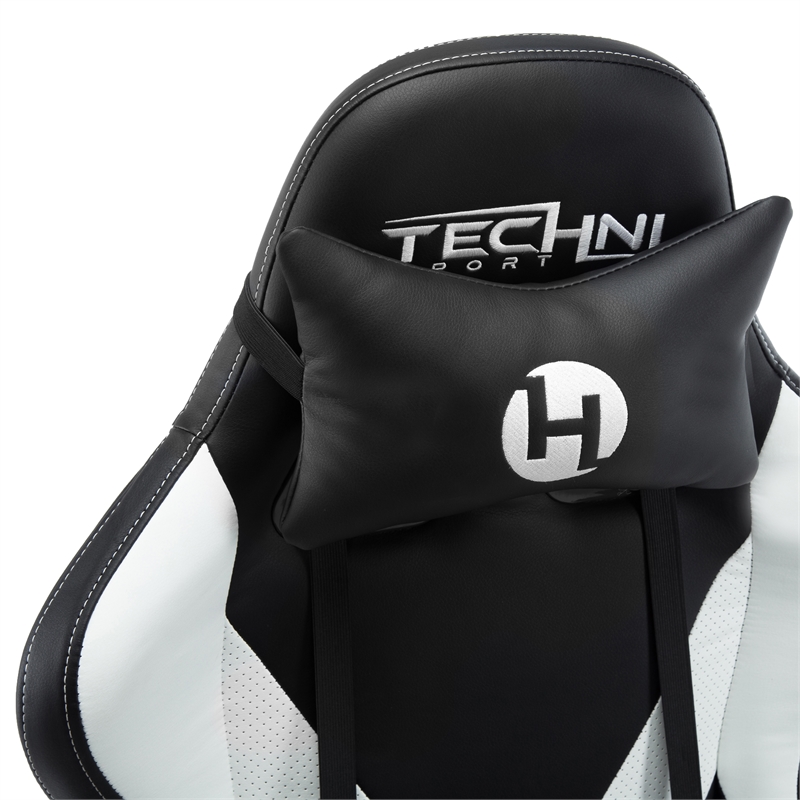 Pemberly Row Polyurethane and Steel Frame Office-PC Gaming Chair in White