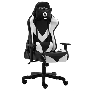 Pemberly Row Polyurethane and Steel Frame Office-PC Gaming Chair in White