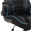 Pemberly Row Modern Gaming Chair in Black and Blue Faux Leather