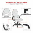 Pemberly Row Modern Gaming Chair in Black and Blue Faux Leather