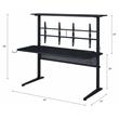 Pemberly Row Wood Top Gaming Table with 2 Metal Screen Holders in Black