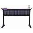 Pemberly Row Metal Frame Gaming Table with USB Port & LED Light in Black & Red