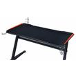Pemberly Row Metal Frame Gaming Table with USB Port & LED Light in Black & Red