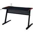Pemberly Row Metal Frame Gaming Table with USB Port & LED Light in Black & Red