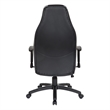 Pemberly Row Gaming Chair in Black Faux Leather and Gray Accents