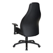 Pemberly Row Gaming Chair in Black Faux Leather and Gray Accents