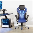 Pemberly Row Contemporary Gaming Chair in Blue Finish Faux Leather