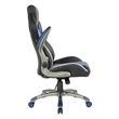 Pemberly Row Contemporary Gaming Chair in Blue Finish Faux Leather