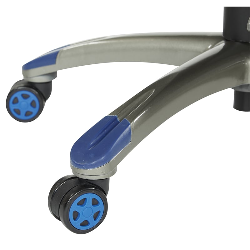 Pemberly Row Contemporary Gaming Chair in Blue Finish Faux Leather