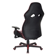 Pemberly Row Gaming Chair in Black Faux Leather with Red Accents