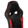 Pemberly Row Gaming Chair in Black Faux Leather with Red Accents